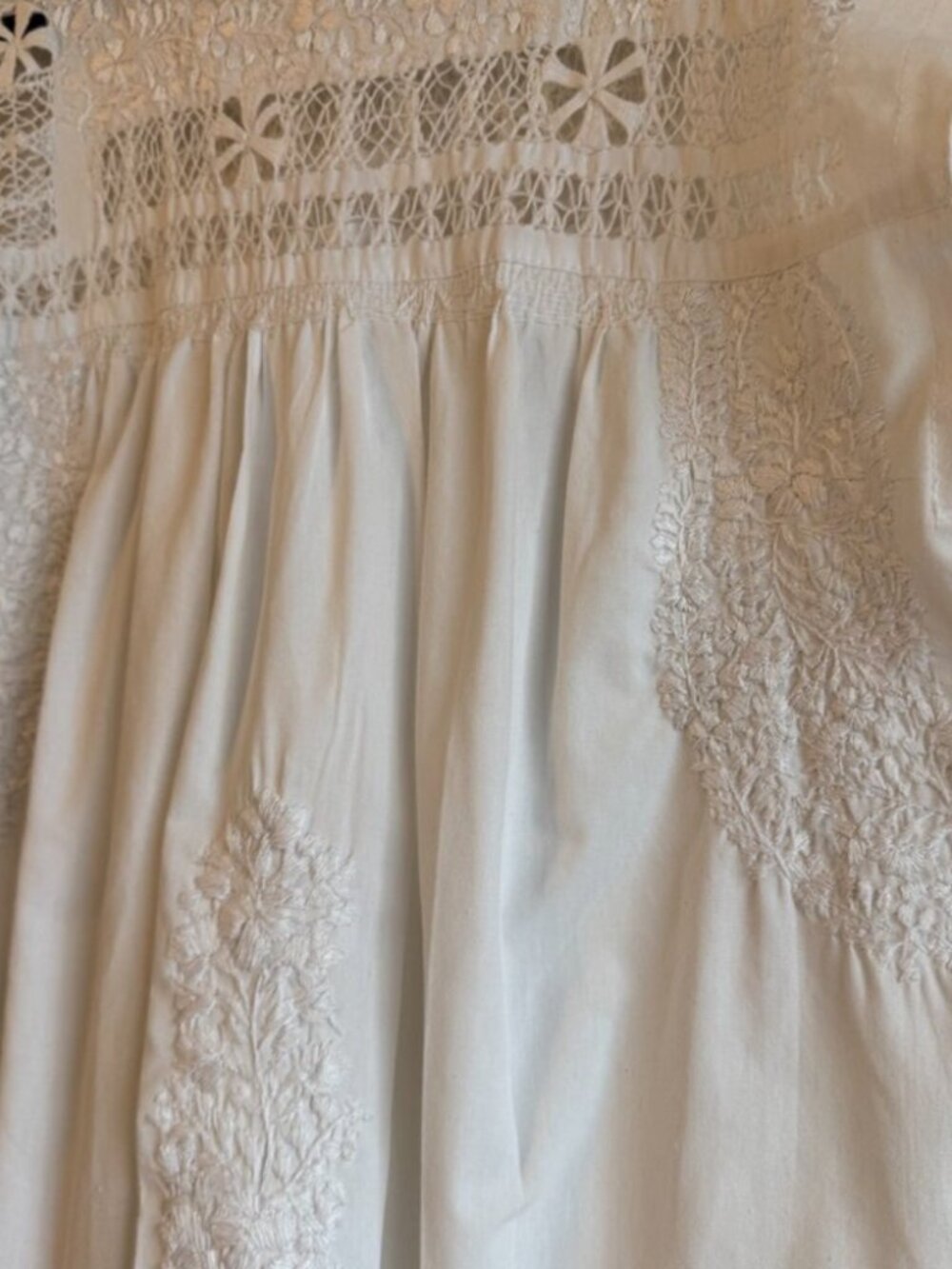 Mi Golondrina Flores Blouse with Deshilado Lace - Picture 2 of 5